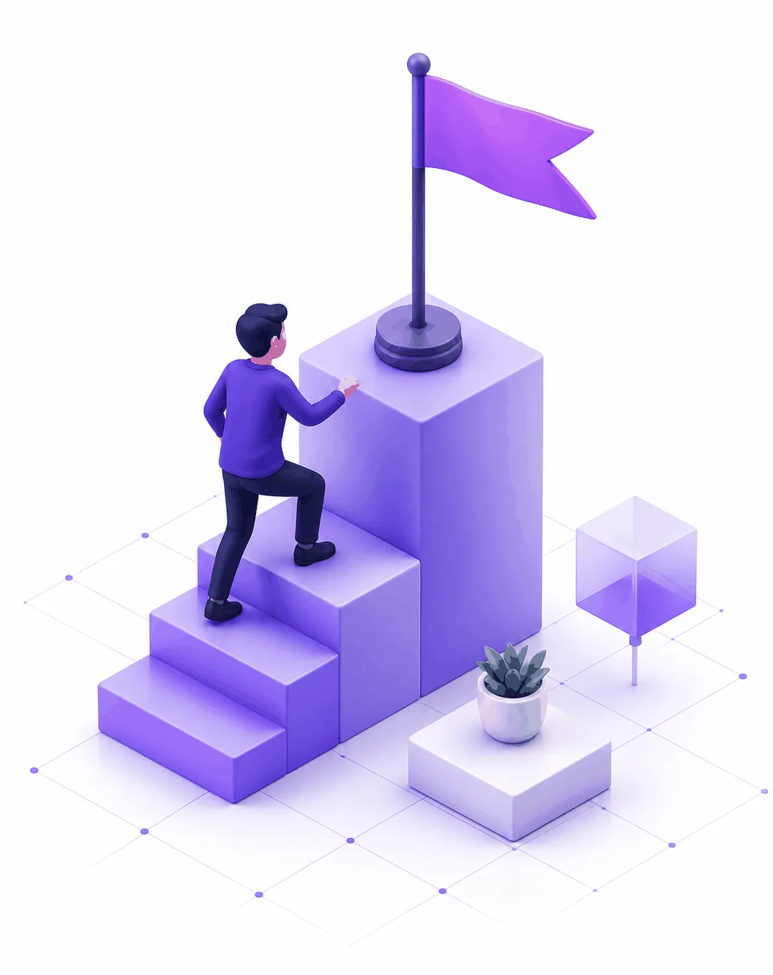 Success timeline climbing illustration