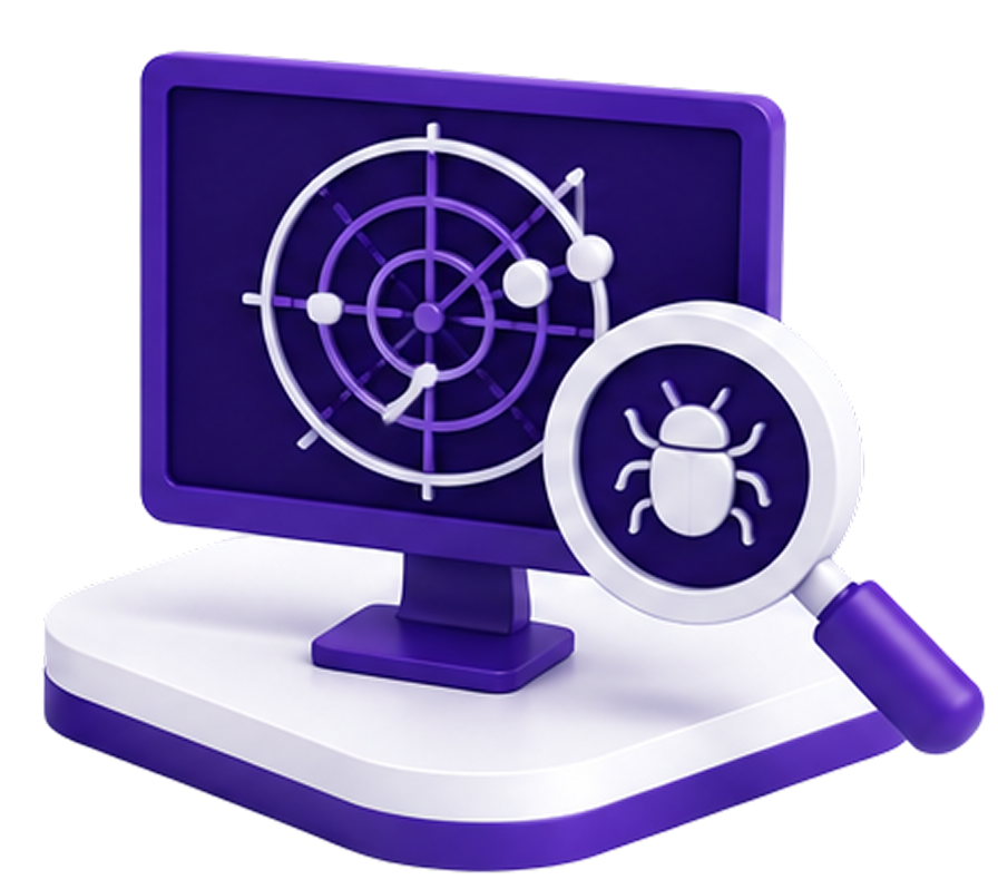 Stronger Threat Detection Network Monitoring Illustration