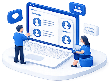 Leverage Community Building - Online Brand Community Illustration